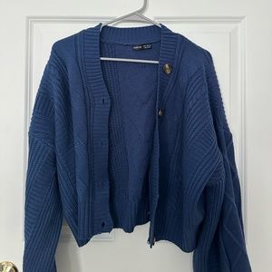 SHEIN blue knitted cardigan (size medium)